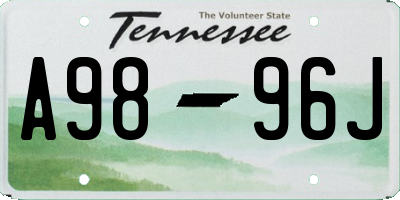 TN license plate A9896J