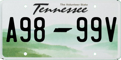 TN license plate A9899V