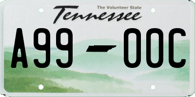 TN license plate A9900C
