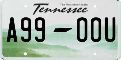 TN license plate A9900U