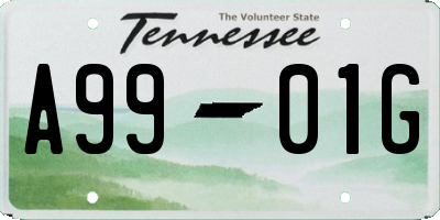 TN license plate A9901G