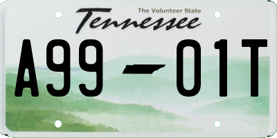 TN license plate A9901T