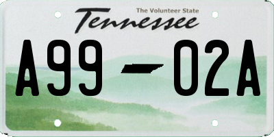 TN license plate A9902A