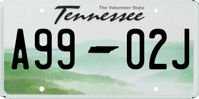 TN license plate A9902J