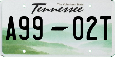 TN license plate A9902T