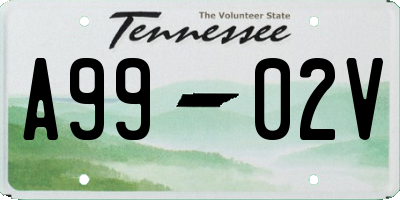 TN license plate A9902V
