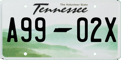 TN license plate A9902X