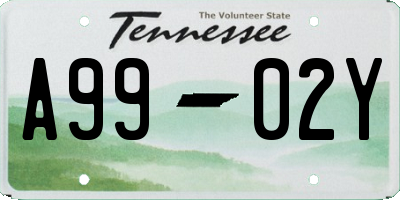 TN license plate A9902Y