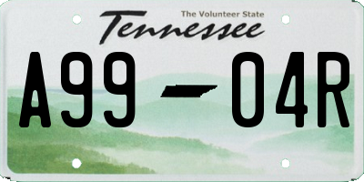TN license plate A9904R