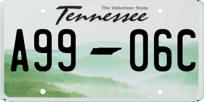 TN license plate A9906C