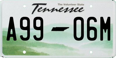 TN license plate A9906M