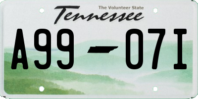 TN license plate A9907I