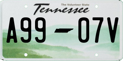 TN license plate A9907V