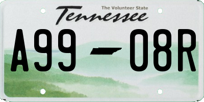 TN license plate A9908R