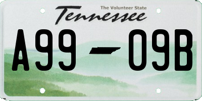 TN license plate A9909B