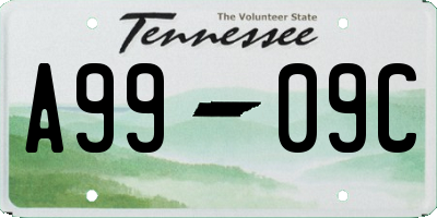 TN license plate A9909C