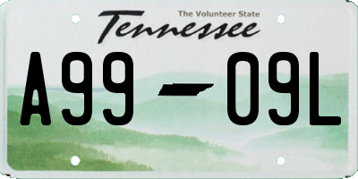 TN license plate A9909L