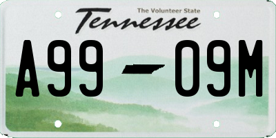 TN license plate A9909M