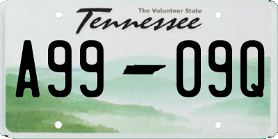 TN license plate A9909Q
