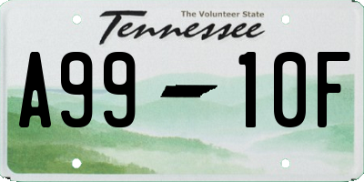 TN license plate A9910F