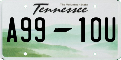 TN license plate A9910U