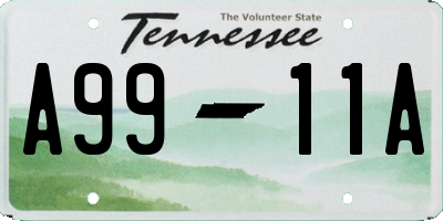 TN license plate A9911A