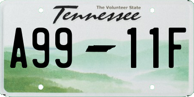 TN license plate A9911F