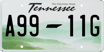 TN license plate A9911G