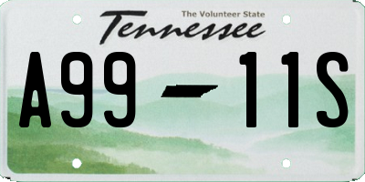 TN license plate A9911S