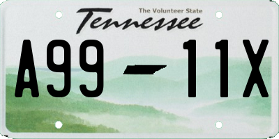 TN license plate A9911X