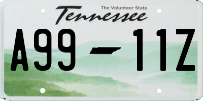 TN license plate A9911Z