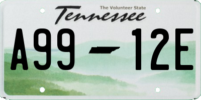 TN license plate A9912E
