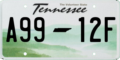 TN license plate A9912F