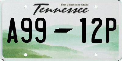 TN license plate A9912P