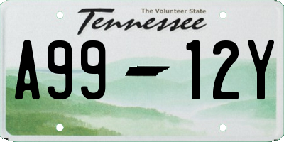 TN license plate A9912Y