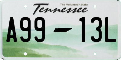 TN license plate A9913L