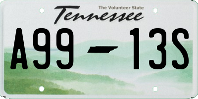 TN license plate A9913S