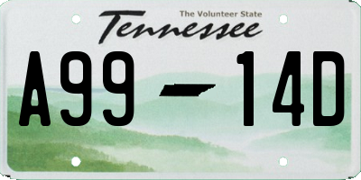 TN license plate A9914D