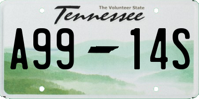 TN license plate A9914S