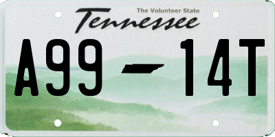 TN license plate A9914T