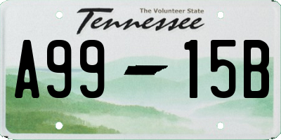 TN license plate A9915B