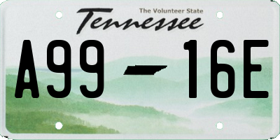 TN license plate A9916E