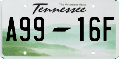 TN license plate A9916F