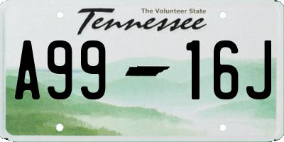 TN license plate A9916J