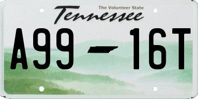 TN license plate A9916T