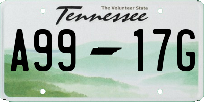 TN license plate A9917G