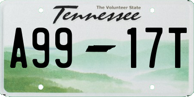 TN license plate A9917T