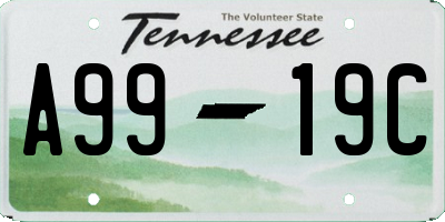 TN license plate A9919C