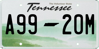 TN license plate A9920M