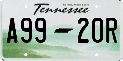 TN license plate A9920R